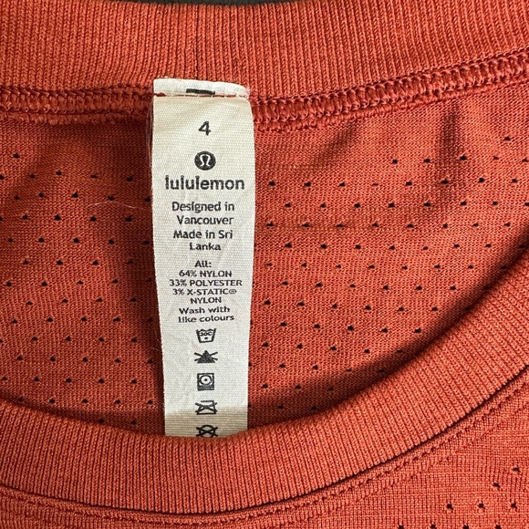 Lululemon Breeze By Muscle Crop Tank W1BCHS lululemon color Cayenne Size 4 - Picture 2 of 6